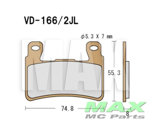 VESRAH Bremseklodser VD166/2JL FRONT