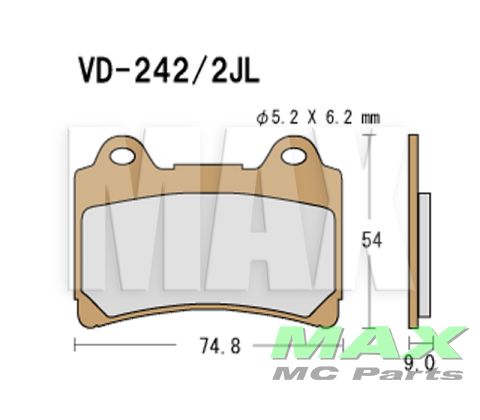 VESRAH Bremseklodser VD-242/2JL