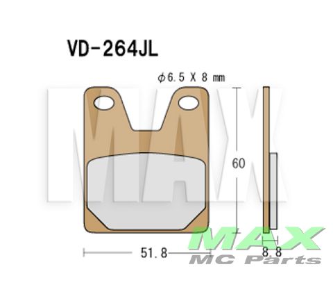 VESRAH Bremseklodser VD264JL REAR