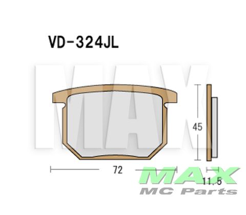 VESRAH Bremseklodser FRONT VD-324JL