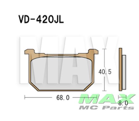 VESRAH Bremseklodser VD420JL FRONT