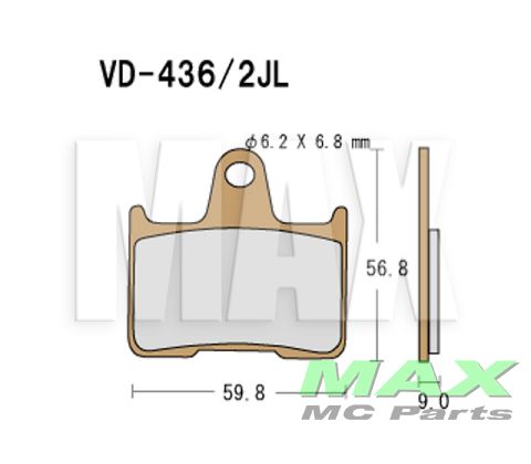 VESRAH Bremseklodser REAR VD436/2JL